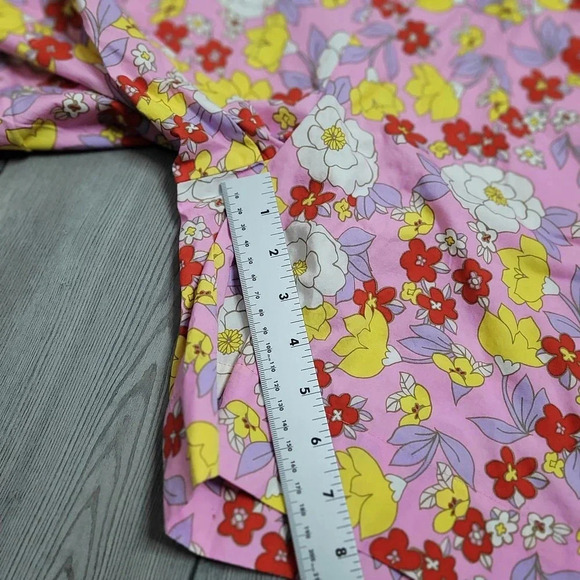 Vero Moda Women's High Waisted Shorts Size XS Pink Floral 100% Cotton Pockets - Picture 8 of 10